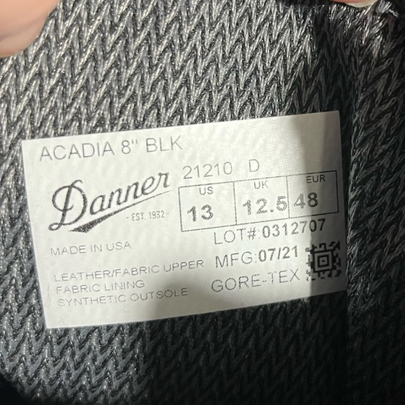 Danner Acadia 8” Black Leather Men's Boots Tactical Boot Line Size 13 - Picture 10 of 10